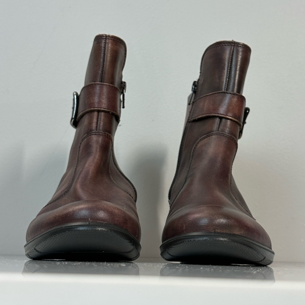 Ecco Women’s Finola Wedge Ankle‎ Boots Size 6-6.5 Leather Steampunk - Picture 4 of 15